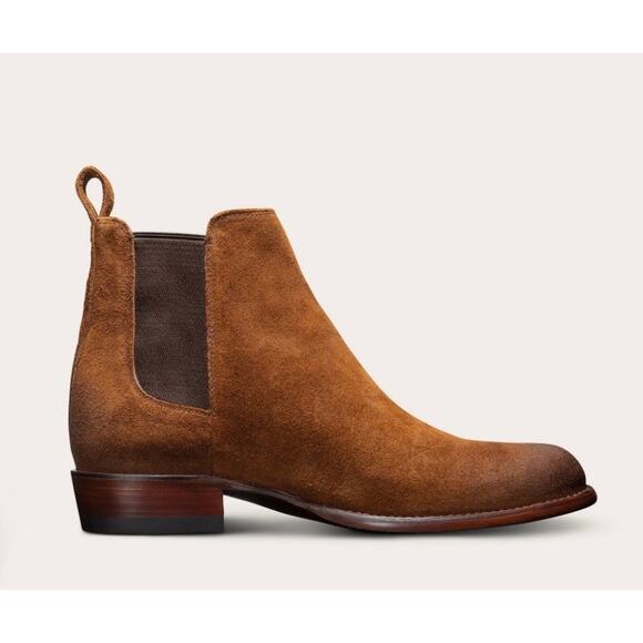 Tecovas The Chance Men’s Chelsea Boots Rust Suede Tan 10 EE Extra Wide - Picture 1 of 13